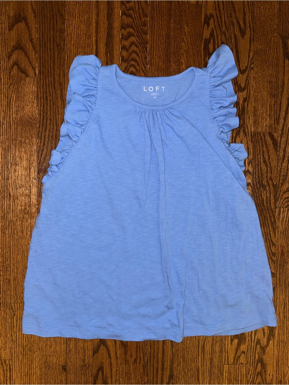 LOFT Light Blue Ruffle Sleeve Tank Top for Kids